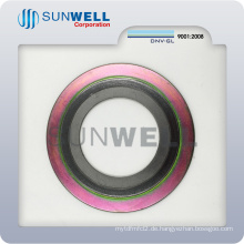 Spiral Wund Dichtung 4 &quot;150 # ASME B16.20 Ss316 / Graphit mit CS Außenring Material Dichtungen